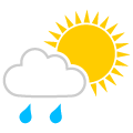 Sunny intervals with light rain shower